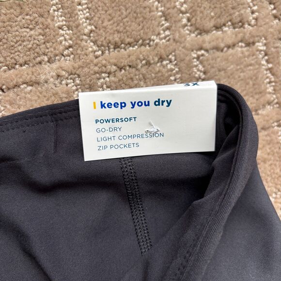 Old Navy PowerSoft Leggings Women's 3X Black Sheer Compression Pockets 7/8 Ankle - Picture 5 of 9